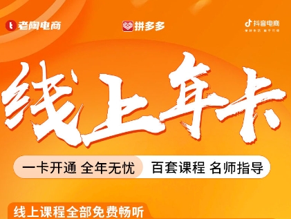 老陶《抖音淘宝拼多多电商线上年卡课程合集》