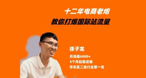 徐子龙阿里巴巴国际站起店教程：选品技巧/主图设计/流量获取